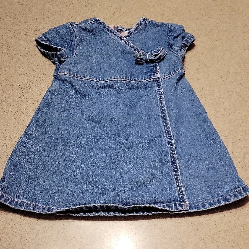 Vintage Y2k Baby Gap Denim Dress 2002 Blue (SIZE 12-18 MONTHS)